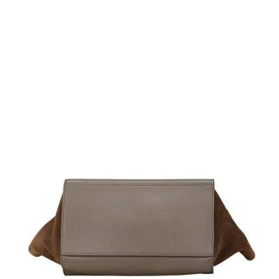 Pre-owned Celine Brown Red Color Leather Suede Handbag Shoulder Bag () In Multi