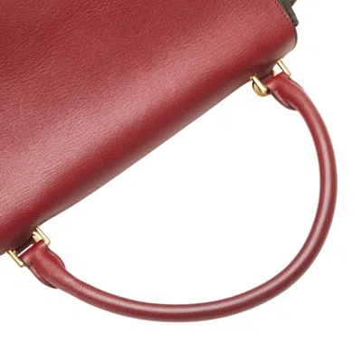 Pre-owned Celine Brown Red Color Leather Suede Handbag Shoulder Bag () In Multi