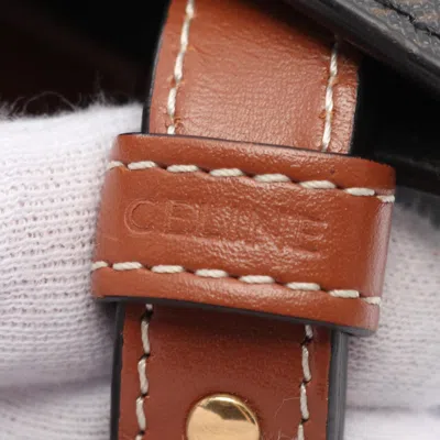 Pre-owned Celine Cabas Black Brown Coated Canvas Tote Bag () In Multi