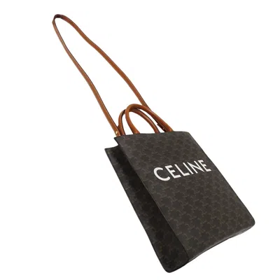 Pre-owned Celine Dark Brown Canvas Handbag Shoulder Bag ()