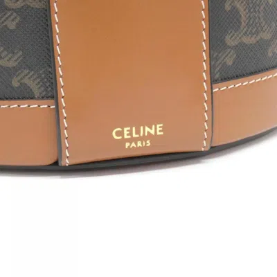 Pre-owned Celine Gold Canvas Leather Shoulder Bag ()