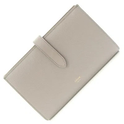 Pre-owned Celine Grayish Leather Long Wallet (bi-fold) ()