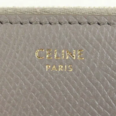 Pre-owned Celine Grayish Leather Long Wallet (bi-fold) ()