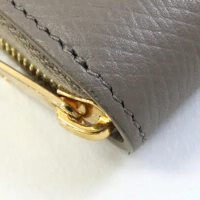 Pre-owned Celine Grayish Leather Long Wallet (bi-fold) ()