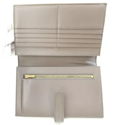 Pre-owned Celine Grayish Leather Long Wallet (bi-fold) ()