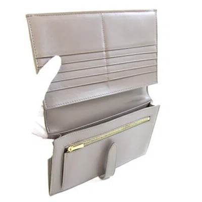 Pre-owned Celine Grayish Leather Long Wallet (bi-fold) ()