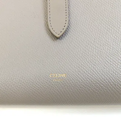 Pre-owned Celine Grayish Leather Long Wallet (bi-fold) ()