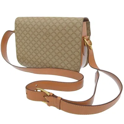 Pre-owned Celine Macadam Beige Coated Canvas Shoulder Bag () In Sand