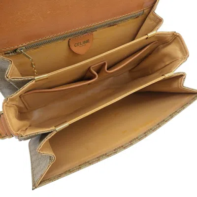 Pre-owned Celine Macadam Beige Coated Canvas Shoulder Bag () In Sand