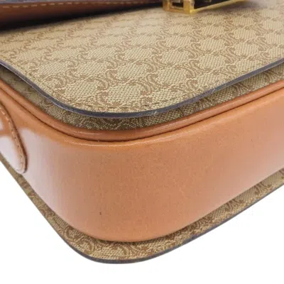 Pre-owned Celine Macadam Beige Coated Canvas Shoulder Bag () In Sand