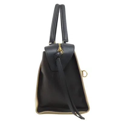 Pre-owned Celine Navy White Leather Tote Bag () In Multi