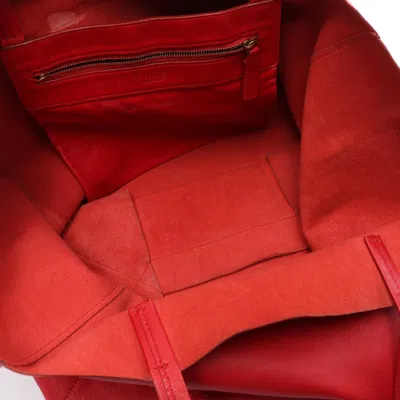 Pre-owned Celine Red Color Leather Tote Bag ()