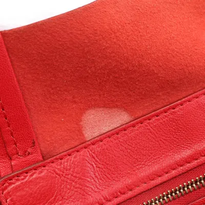 Pre-owned Celine Red Color Leather Tote Bag ()