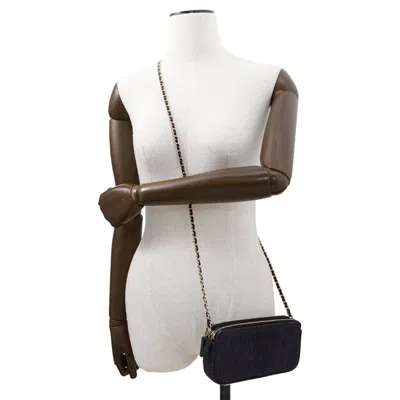 Pre-owned Chanel Black Canvas Chain/shoulder Wallet ()