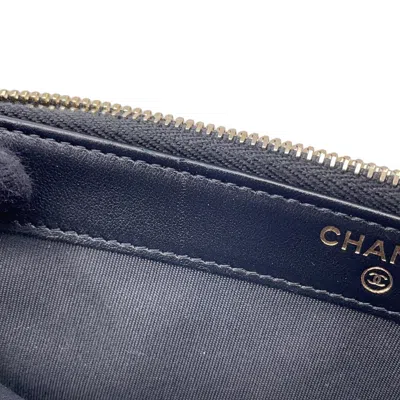 Pre-owned Chanel Black Canvas Chain/shoulder Wallet ()
