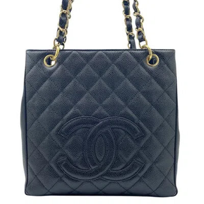 Pre-owned Chanel Black Grained Calfskin Shoulder Bag Tote Bag ()