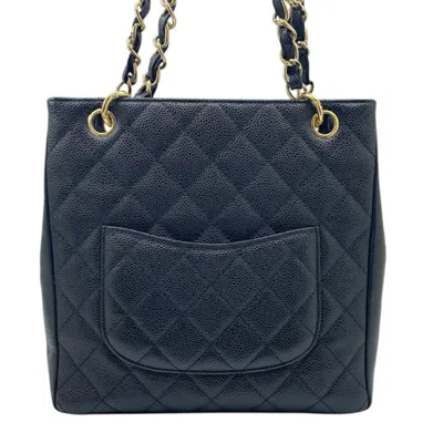 Pre-owned Chanel Black Grained Calfskin Shoulder Bag Tote Bag ()