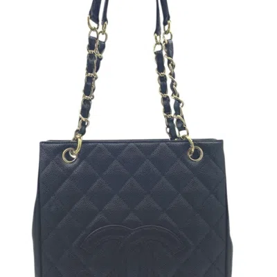 Pre-owned Chanel Black Grained Calfskin Shoulder Bag Tote Bag ()