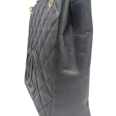 Pre-owned Chanel Black Grained Calfskin Shoulder Bag Tote Bag ()
