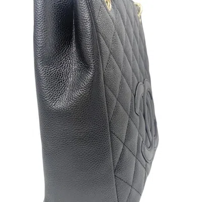 Pre-owned Chanel Black Grained Calfskin Shoulder Bag Tote Bag ()