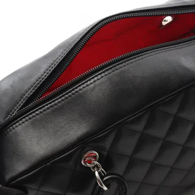 Pre-owned Chanel Black Leather Patent Leather Shoulder Bag ()