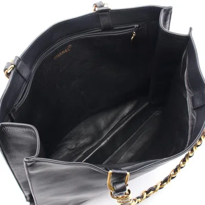 Pre-owned Chanel Black Leather Tote Bag ()