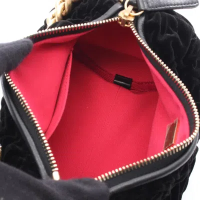 Pre-owned Chanel Black Leather Velvet Shoulder Bag ()