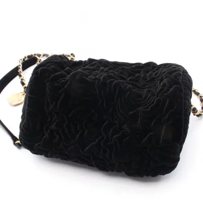 Pre-owned Chanel Black Leather Velvet Shoulder Bag ()