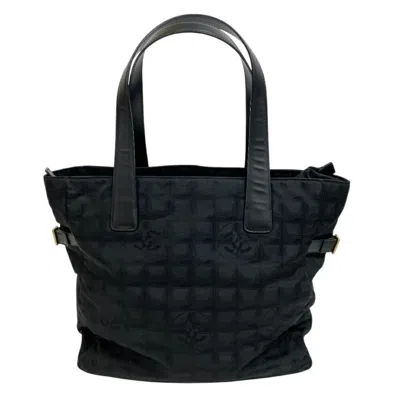 Pre-owned Chanel Black Nylon Leather Tote Bag ()