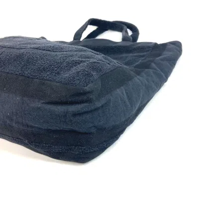 Pre-owned Chanel Black Pile Fabric Beach Bag Shoulder Bag Tote Bag ()