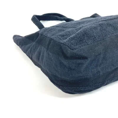Pre-owned Chanel Black Pile Fabric Beach Bag Shoulder Bag Tote Bag ()