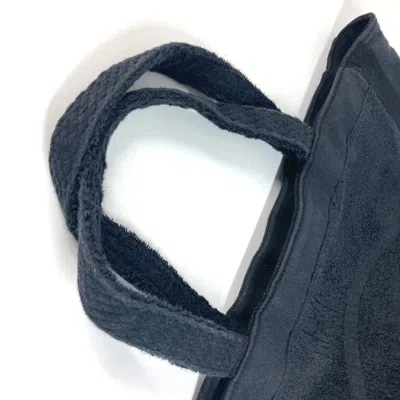 Pre-owned Chanel Black Pile Fabric Beach Bag Shoulder Bag Tote Bag ()