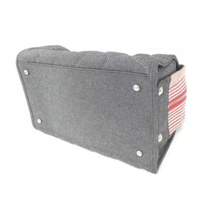 Pre-owned Chanel Black Red Color Denim Shoulder Bag () In Multi