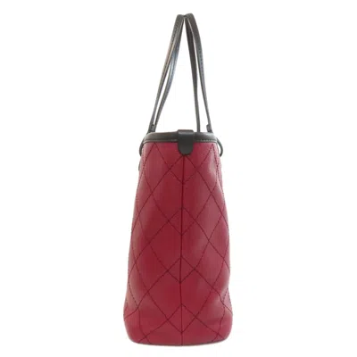 Pre-owned Chanel Black Red Color Leather Tote Bag () In Multi