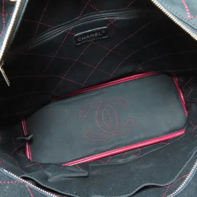 Pre-owned Chanel Black Red Color Leather Tote Bag () In Multi