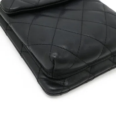 Pre-owned Chanel Black White Cambon Ligne Pochette Pouch Shoulder Bag () In Multi