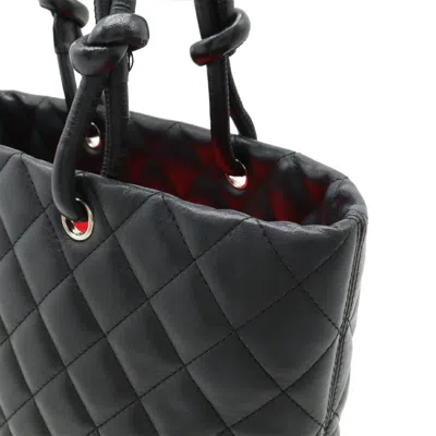 Pre-owned Chanel Black White Cambon Ligne Shoulder Bag Tote Bag () In Multi