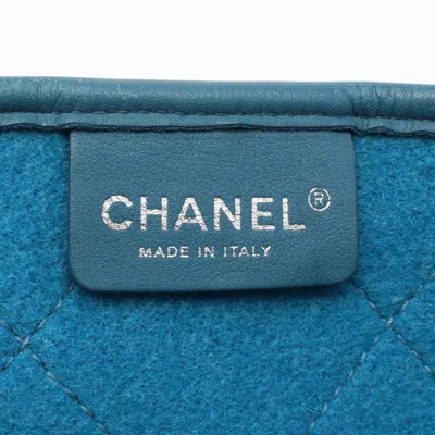 Pre-owned Chanel Blue Wool Leather Tote Bag ()
