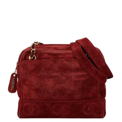 Pre-owned Chanel Bordeaux Suede Tote Bag () In Burgundy