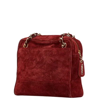 Pre-owned Chanel Bordeaux Suede Tote Bag () In Burgundy