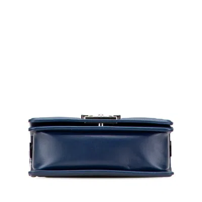Pre-owned Chanel Boy  Blue Leather Shoulder Bag ()