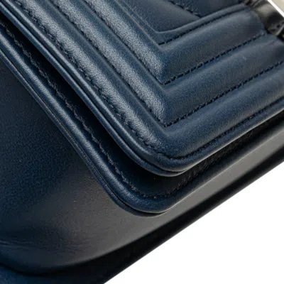 Pre-owned Chanel Boy  Blue Leather Shoulder Bag ()