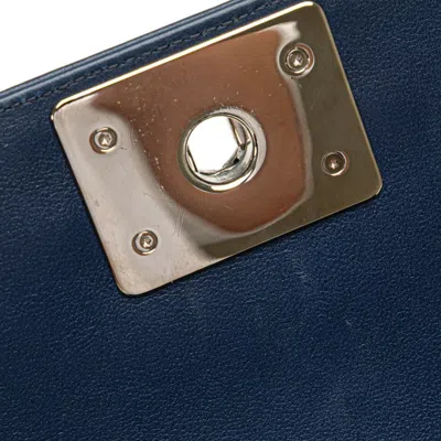 Pre-owned Chanel Boy  Blue Leather Shoulder Bag ()
