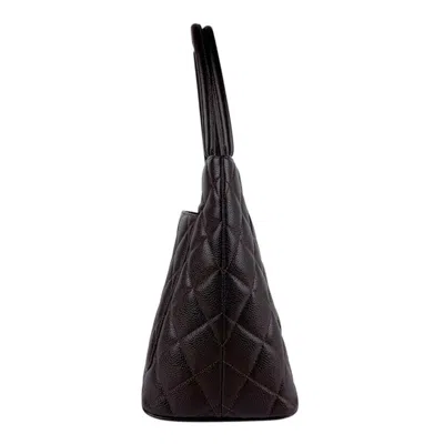 Pre-owned Chanel Dark Brown Grained Calfskin Shoulder Bag ()