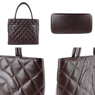 Pre-owned Chanel Dark Brown Grained Calfskin Shoulder Bag ()