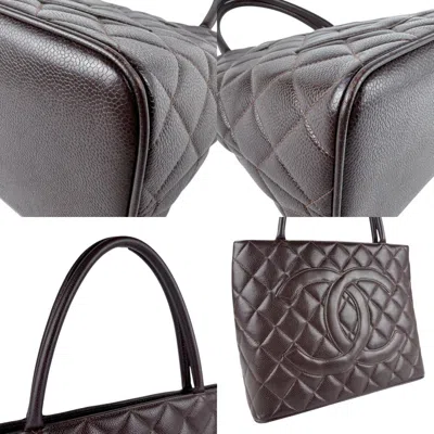 Pre-owned Chanel Dark Brown Grained Calfskin Shoulder Bag ()