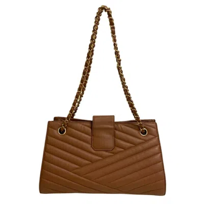 Pre-owned Chanel Gabriel Brown Leather Shoulder Bag ()