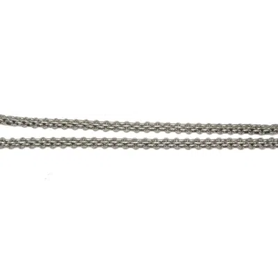 Pre-owned Chanel Gray White Canvas Shoulder Bag () In Multi