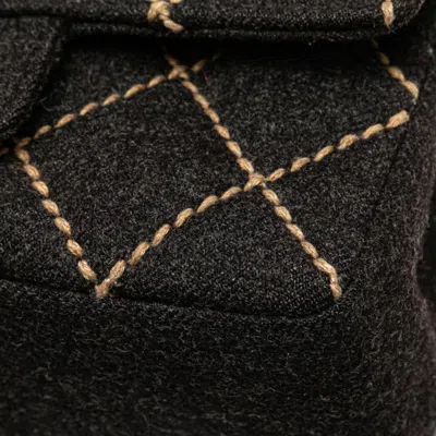 Pre-owned Chanel Gray Wool Shoulder Bag ()