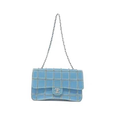 Pre-owned Chanel Light Blue Leather Shoulder Bag ()